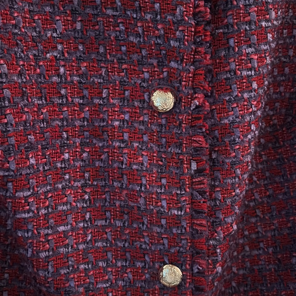 Talbots Red and Purple Tweed Blazer - Picture 5 of 8